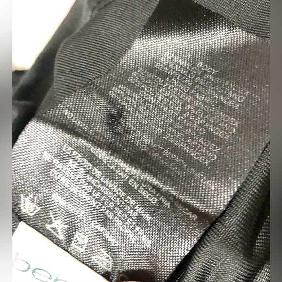 2B BEBE all over black lace dress with trim short sleeves size L EUC - Picture 8 of 8